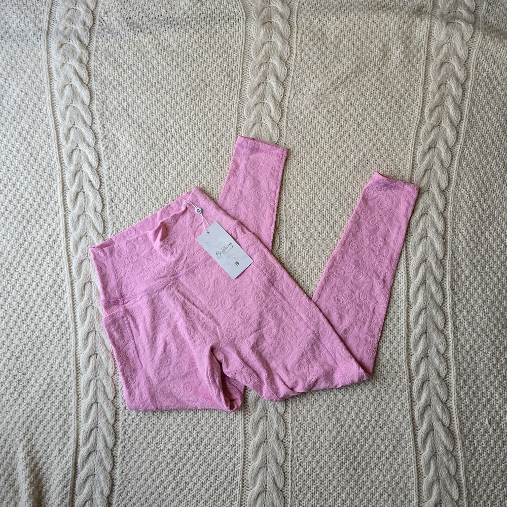 BuffBunny Pink Flower Power Sports Bra and Leggings Set
